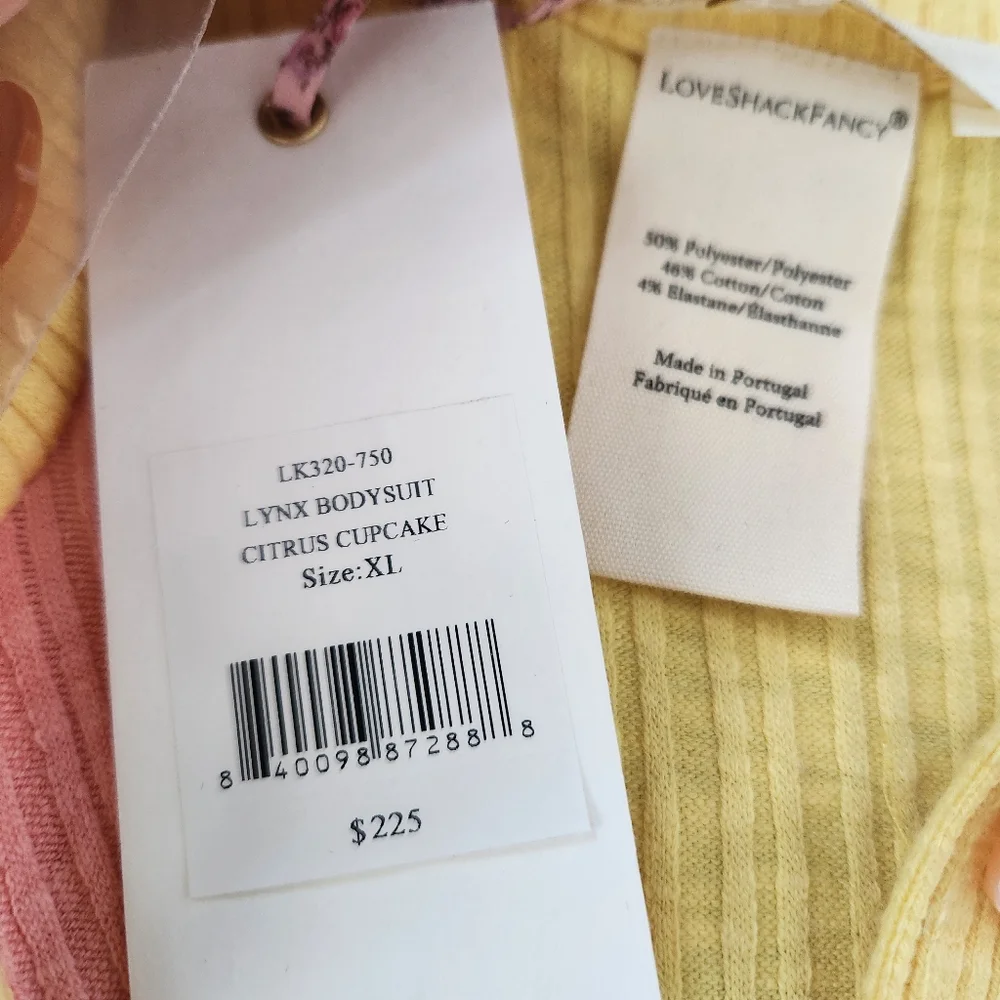 LoveShackFancy Matching Citrus Cupcake Ribbed Set In Pink & Yellow Women's‎ XL